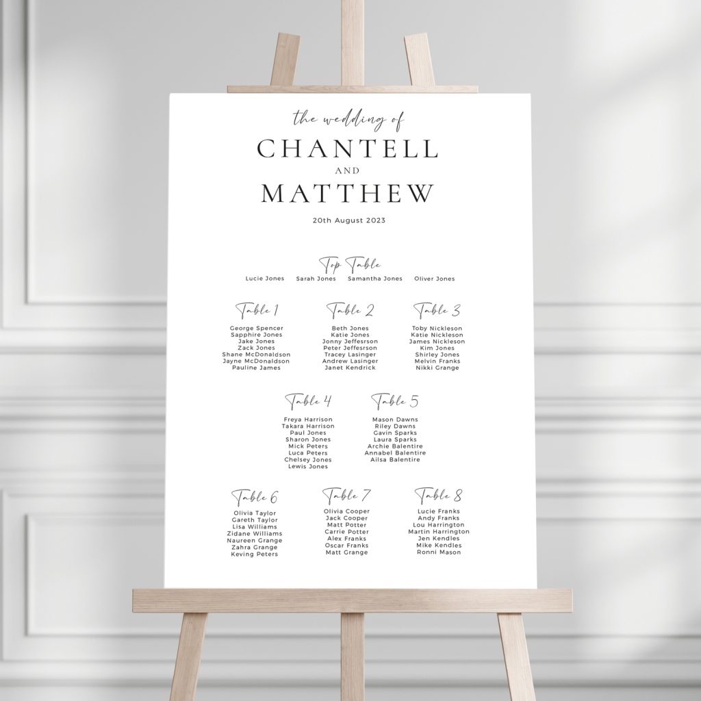 How To Do A Table Plan Wedding