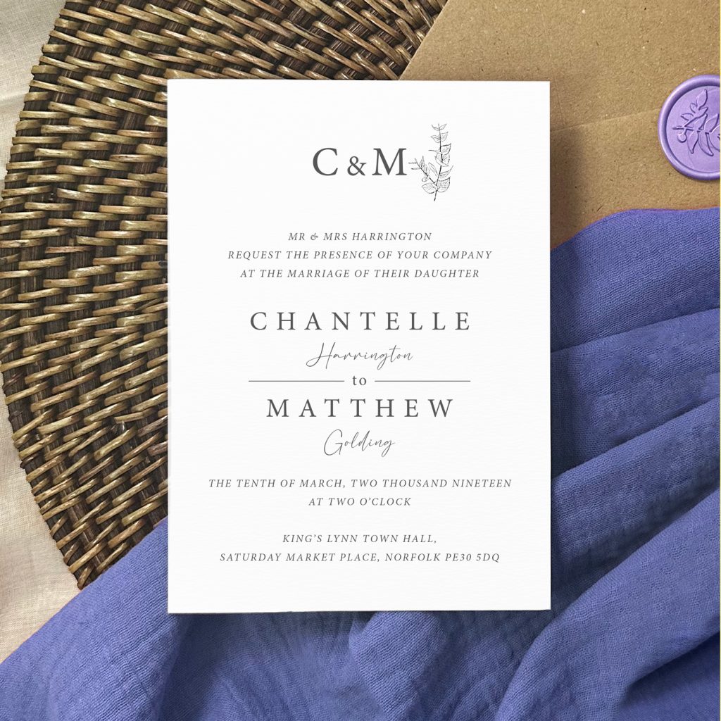 Single Multi Invitation Harrington Evening Wedding Invitations | Wedding Stationery | Tops Designs