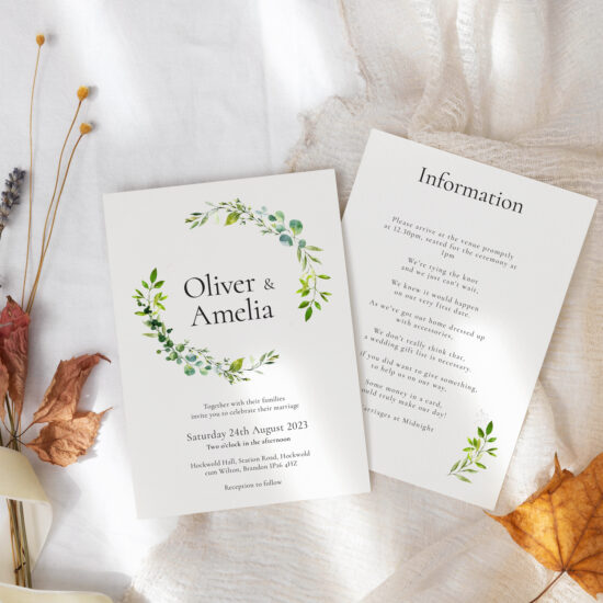 Fearne greenery invitation suite
