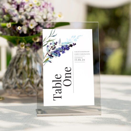 Table name blue floral - Harewood